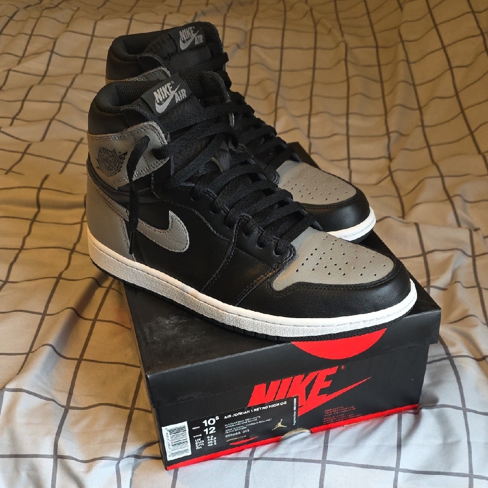 Nike Air Jordan 1 High Black and Gray Sneakers